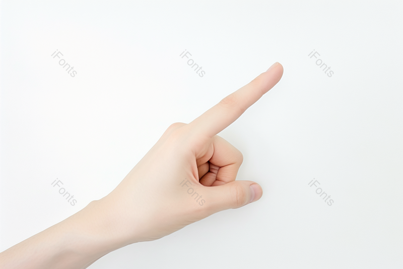 白色背景左手食指指向斜上方特写镜头拍摄,高清,摄影图,摄影图片,图片大全,摄影图免费下载